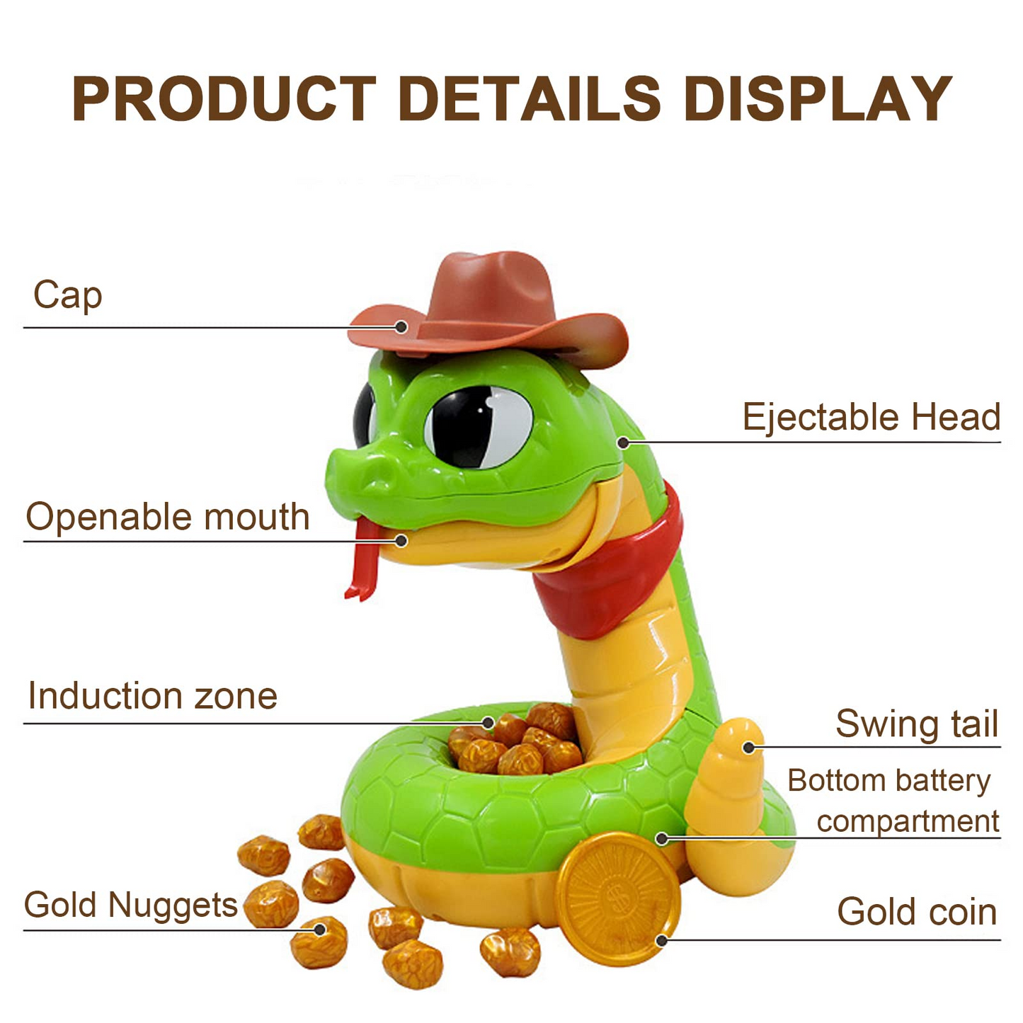 Electric Rattlesnake Toy Snake Scary Trick Toy for Kids Play