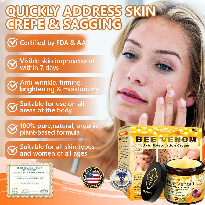 Mayo & Cleveland Clinic Store: Made and Shipped from USA - Natravor™"Dermal Gold" Botox Bee Venom Skin Restoration Cream - LAST DAY 80% OFF