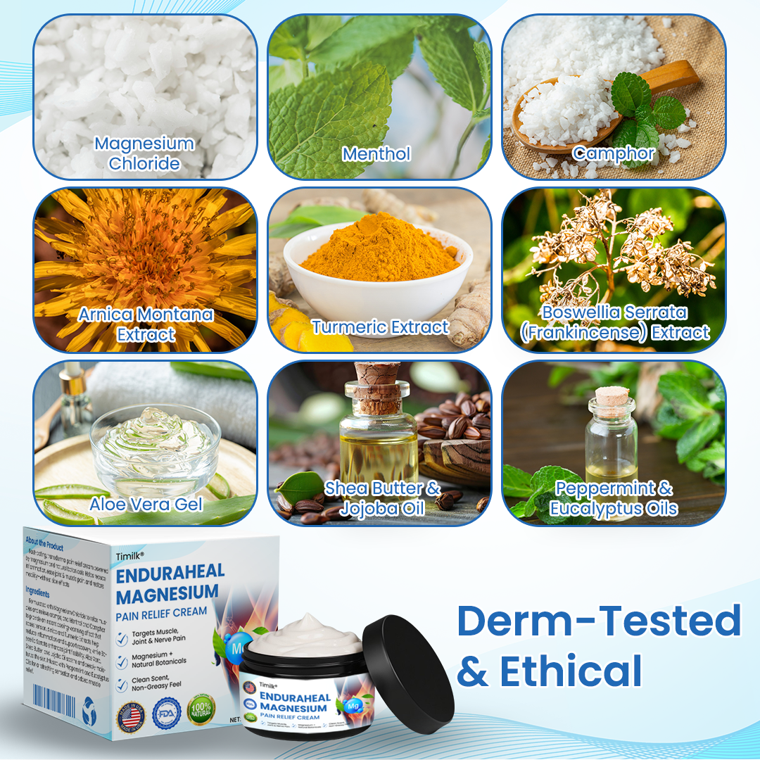 Natravor™ EnduraHeal Magnesium Pain Relief Cream (Treats Arthritis, Neuropathy, Rheumatism, Sports Injuries & More)