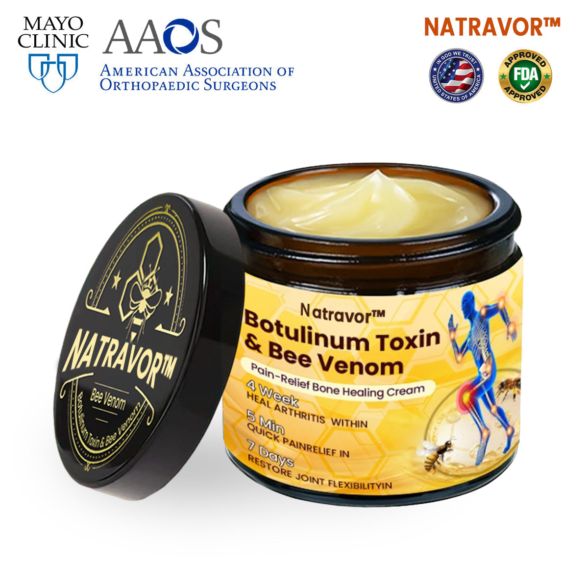 Natravor™ Botulinum Toxin & Bee Venom Pain-Relief Bone Healing Cream