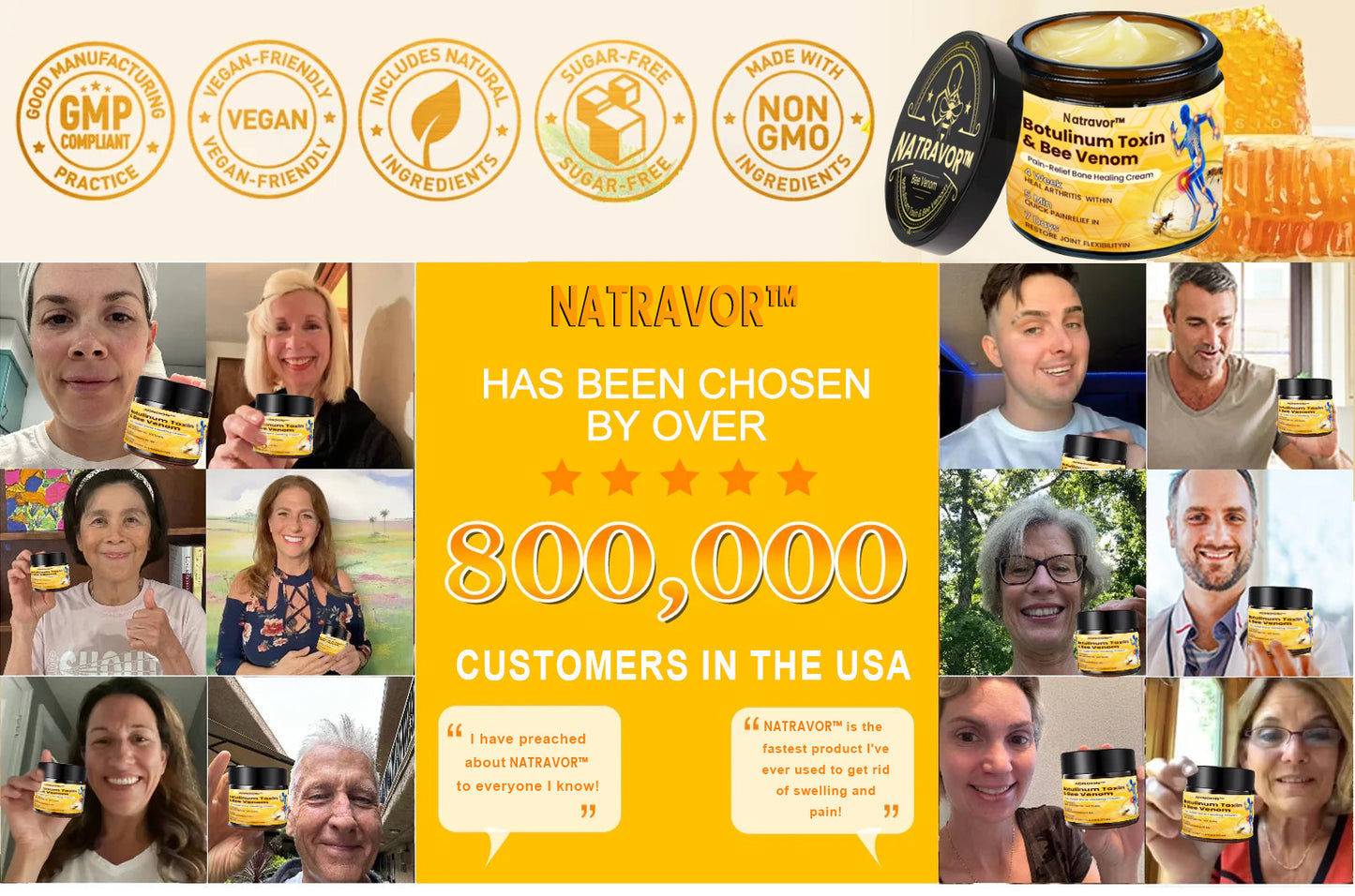 Natravor™ Botulinum Toxin & Bee Venom Pain-Relief Bone Healing Cream