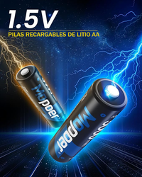 Paquete de 8 baterías AA de litio de 1.5V y 3000mWh de alta capacidad: $24