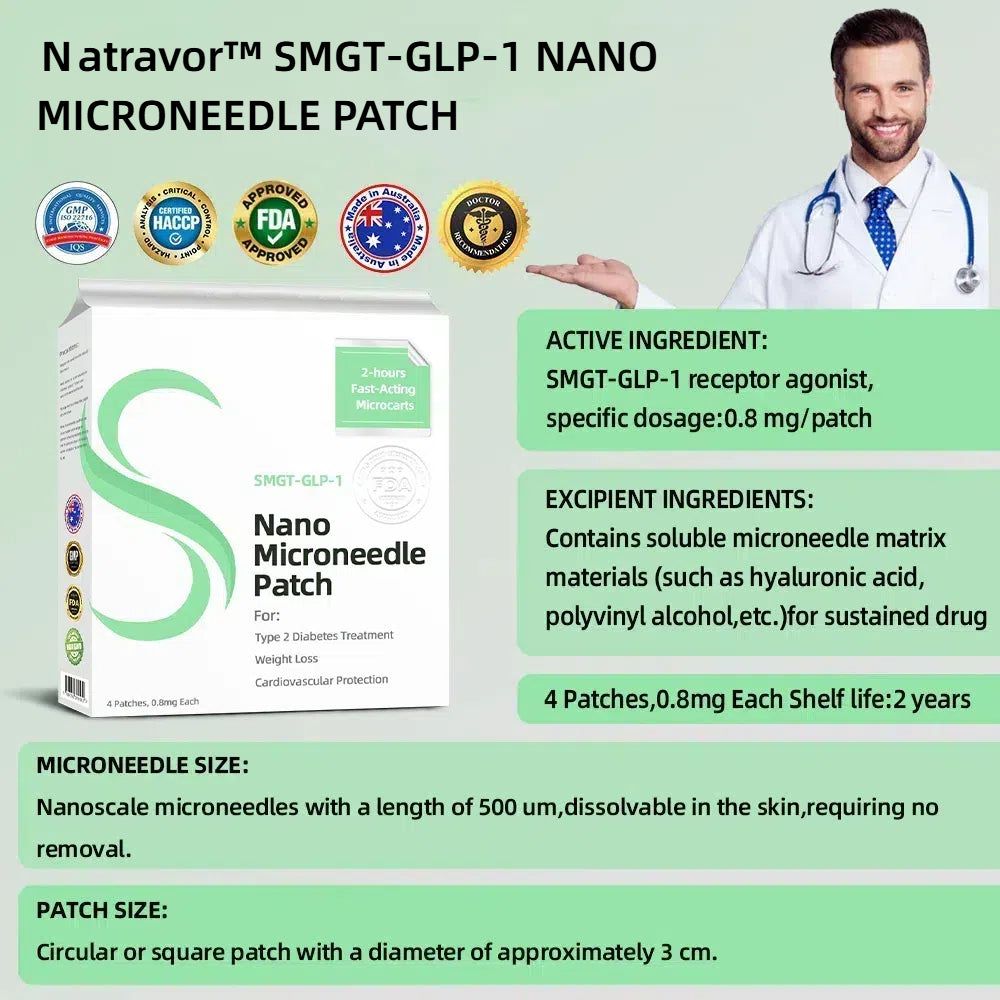 Natravor™ SMGT-GLP-1 Nano Microneedle Patch✨(Painless, long-lasting, addressing diabetes, obesity, and cardiovascular diseases)