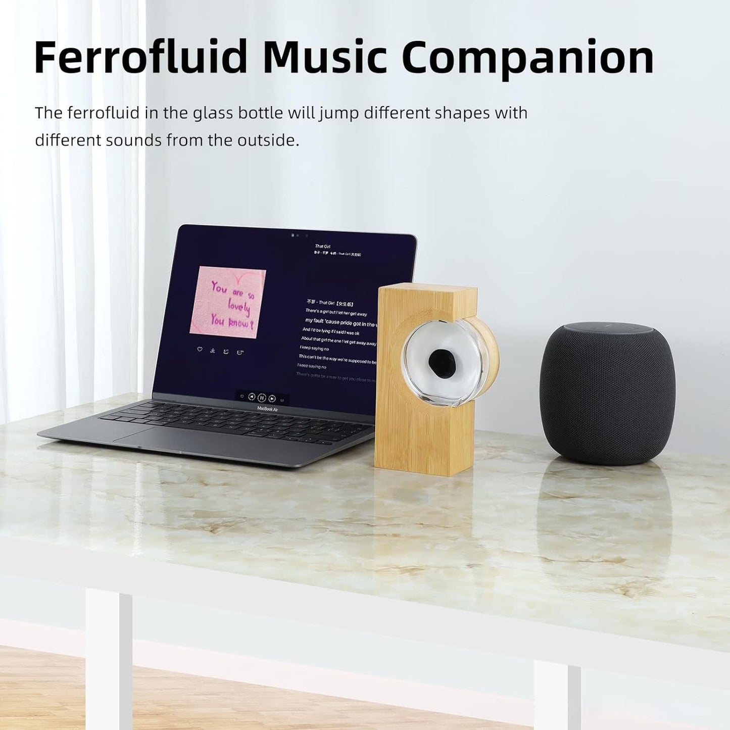 Dancing Ferrofluid Speaker with Music Rhythm