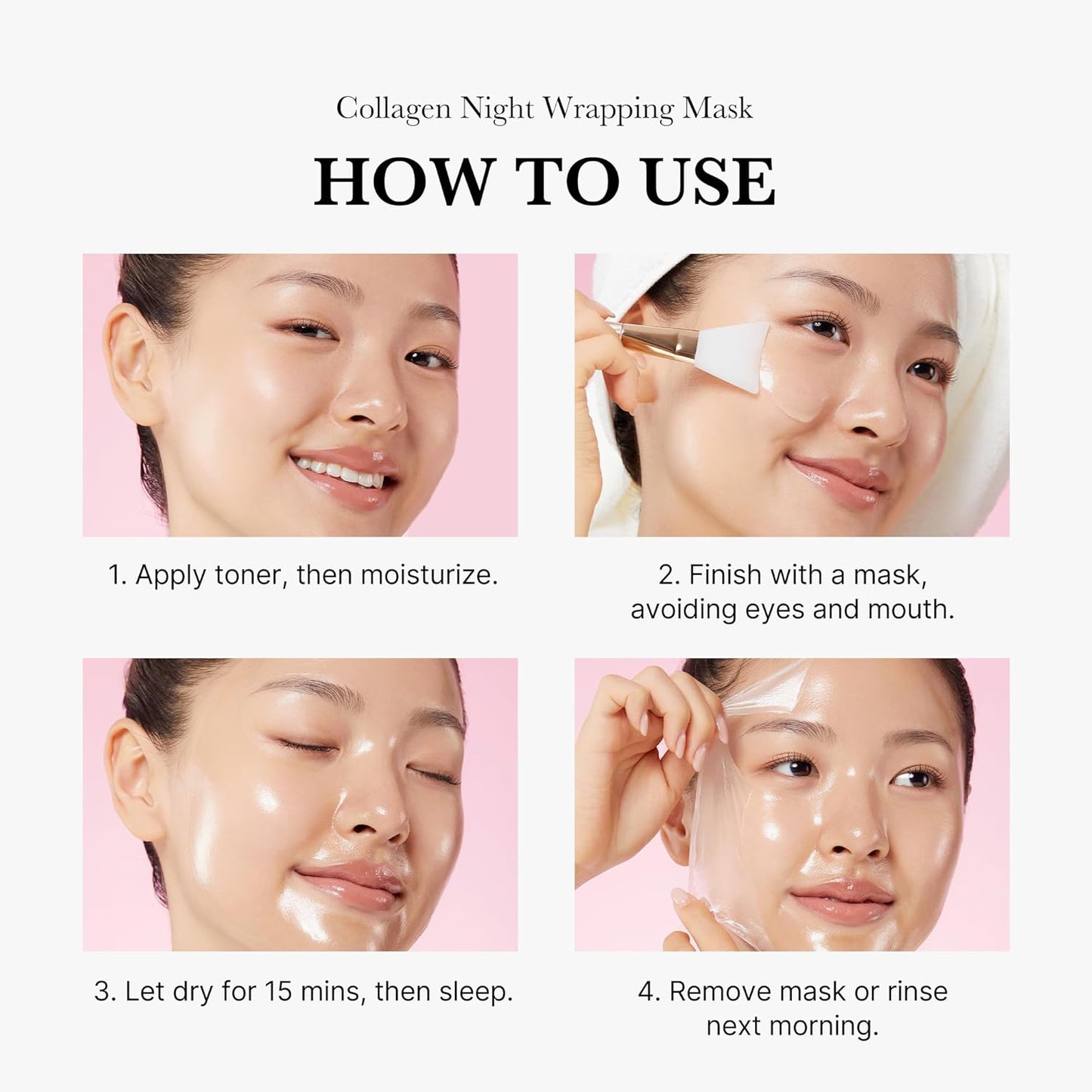 Mascarilla Nocturna de Colágeno - Cuidado de Elasticidad e Hidratación, Reduce la Flacidez y la Opacidad