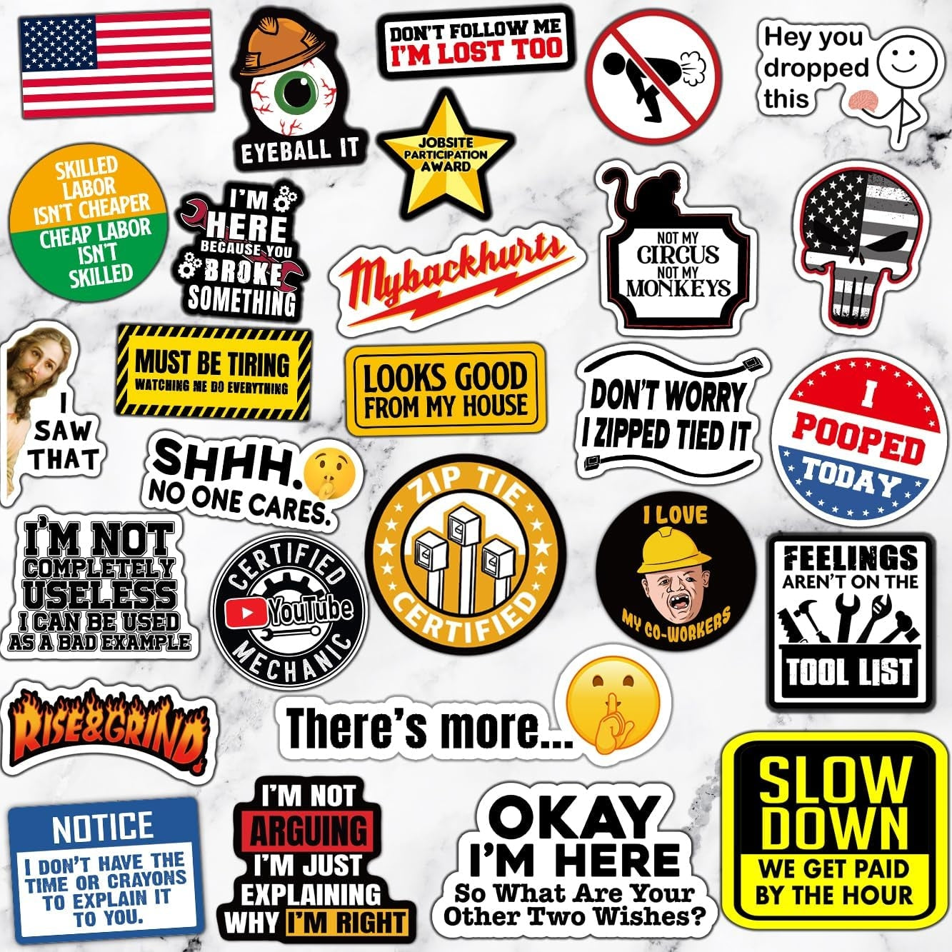 150 PSC Hard Hat Stickers - Best Seller Packs