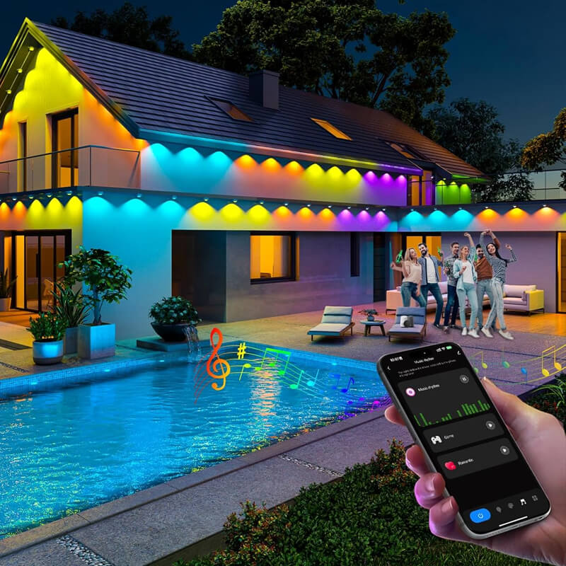 Luces exteriores permanentes RGBIC inteligentes