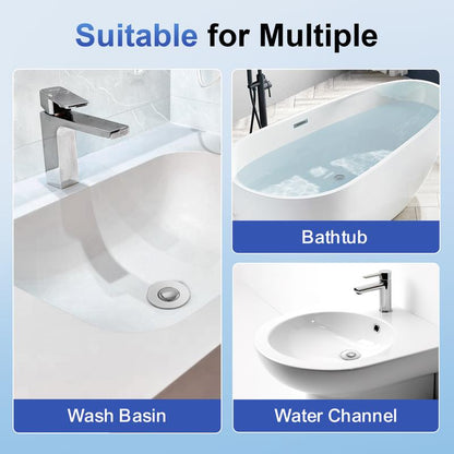 Universal 2-in-1 Bathroom SinkStopper, Pop-up with Anti-Clog RemovableStainless Steel Filter Basket Drain Hair Stopper,Anti-Odor Stopper