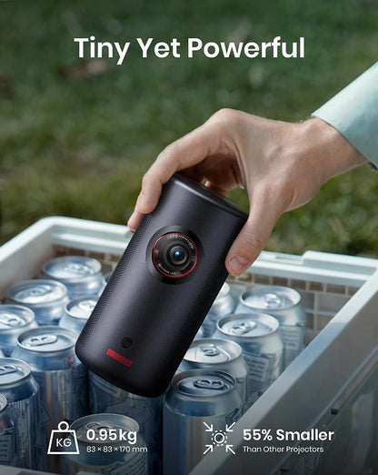 🎄Christmas Special🎁 Capsule Projector | 1080P Smart Mini Projector with Wi-Fi | 2.5H Playtime | 120-Inch Big Screen | Ultra Portable for Any Space📽️