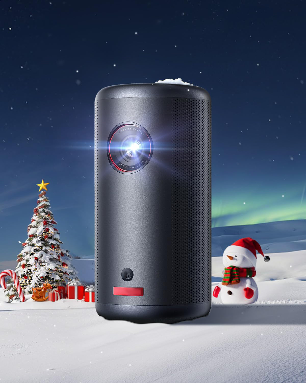 🎄Christmas Special🎁 Capsule Projector | 1080P Smart Mini Projector with Wi-Fi | 2.5H Playtime | 120-Inch Big Screen | Ultra Portable for Any Space📽️