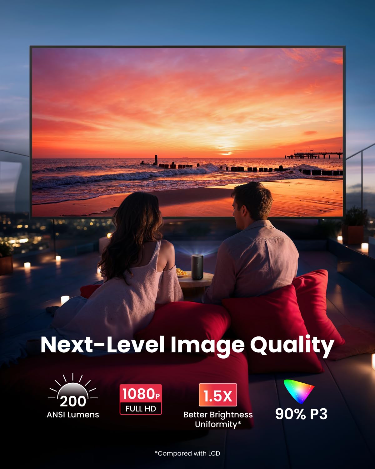 🎄Christmas Special🎁 Capsule Projector | 1080P Smart Mini Projector with Wi-Fi | 2.5H Playtime | 120-Inch Big Screen | Ultra Portable for Any Space📽️