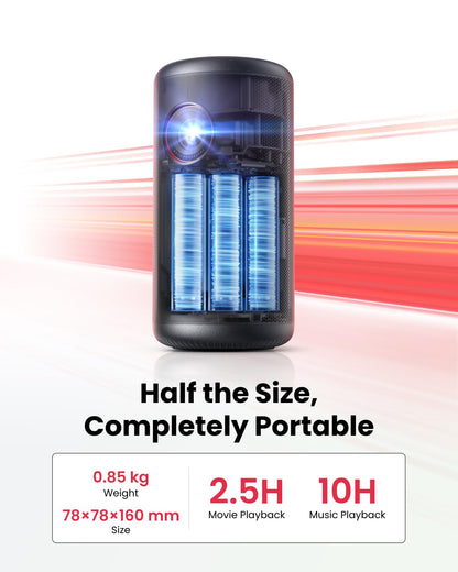 🎄Christmas Special🎁 Capsule Projector | 1080P Smart Mini Projector with Wi-Fi | 2.5H Playtime | 120-Inch Big Screen | Ultra Portable for Any Space📽️