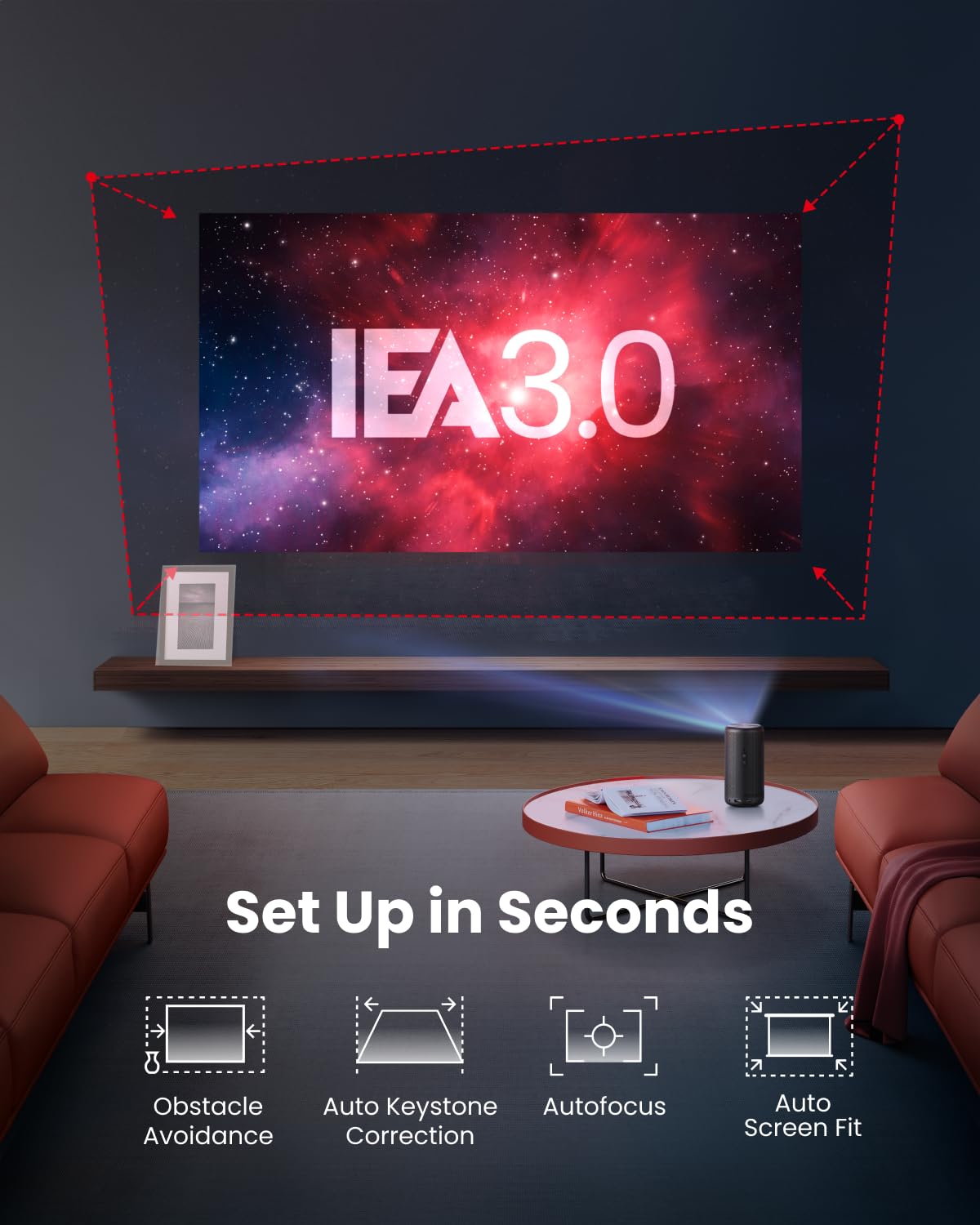 🎄Christmas Special🎁 Capsule Projector | 1080P Smart Mini Projector with Wi-Fi | 2.5H Playtime | 120-Inch Big Screen | Ultra Portable for Any Space📽️